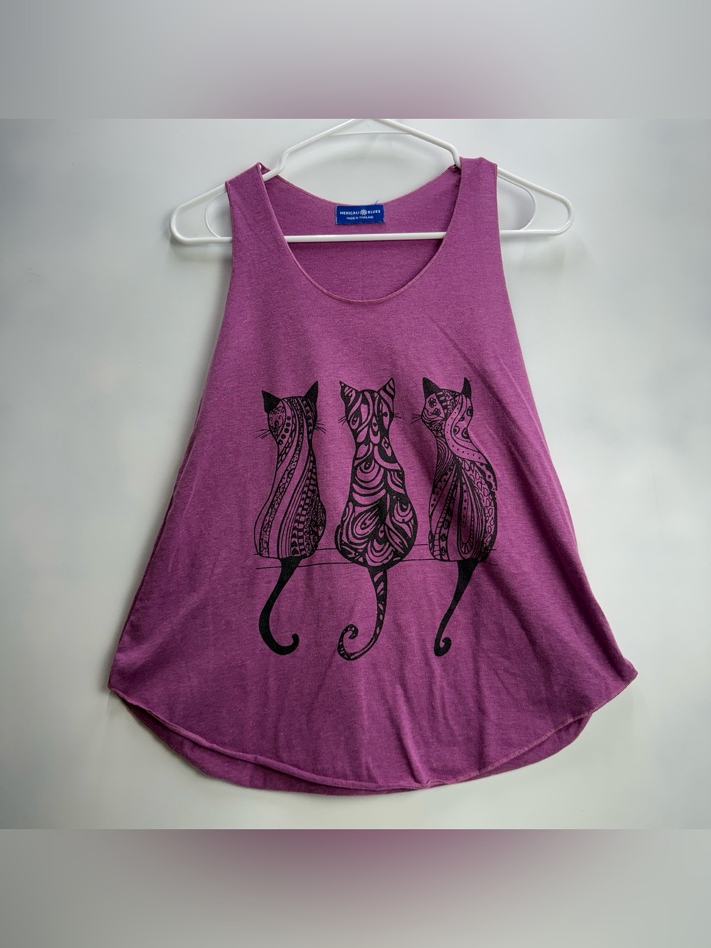 Mexicali Blues Women’s Purple Mandala Cats Tank Top